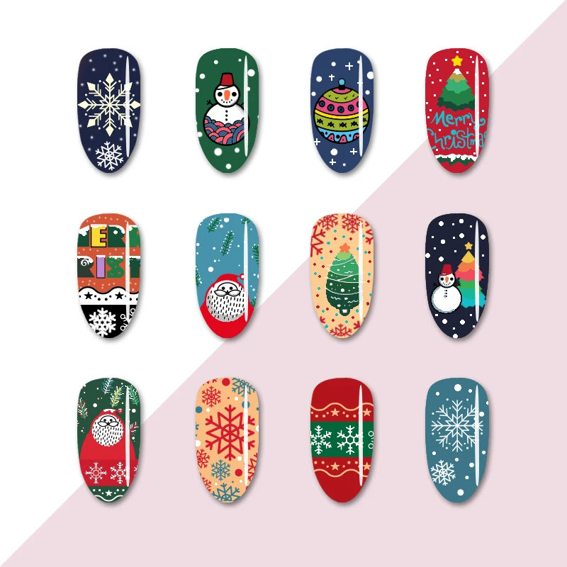 BORN PRETTY Xmas штампованные пластины для ногтей Рождество Снежинка штамповка шаблон
