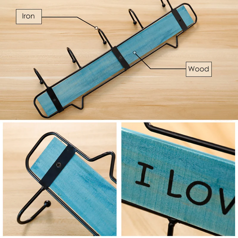 Простой деревянная железная настенная вешалка для одежды Hoom декоративная шляпа