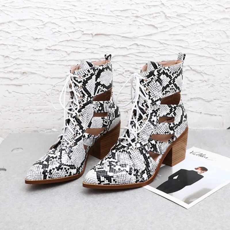 ASILETO женские полусапожки в виде змеи на высоком каблуке с перекрестной шнуровкой