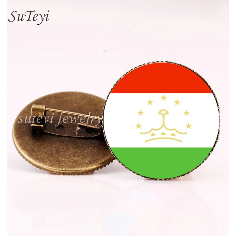 SUTEYI Sri Lanka/Tajikistan Flag Badge Glass Pattern Brooch Thailand/Turkey/Turkmenistan Crystal Pins Brooches Jewelry Gift | Украшения и