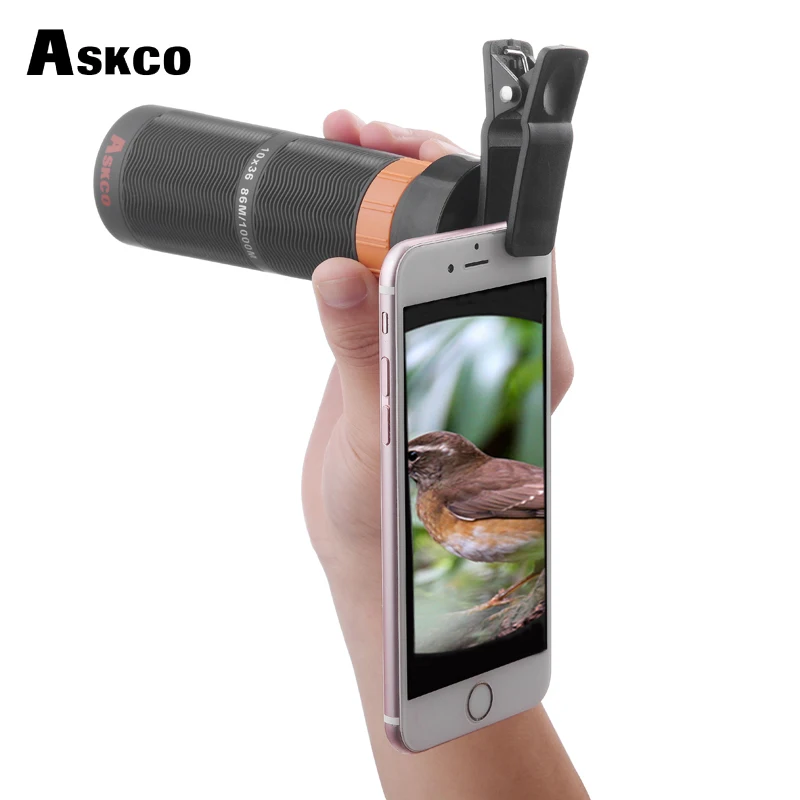 Монокулярный телескоп Askco HD 10X36 водонепроницаемый призматический бинокль Bak4 с
