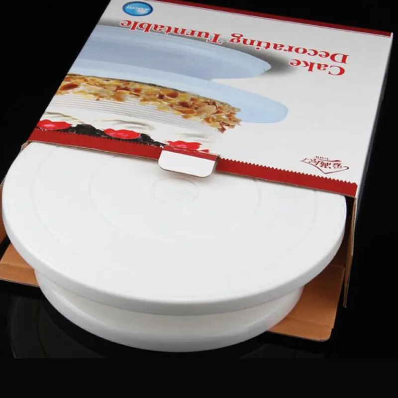 Turntable Decorating Stand Platform White 28cm Round Rotating Revolving Cake Sugarcraft Best Selling | Дом и сад