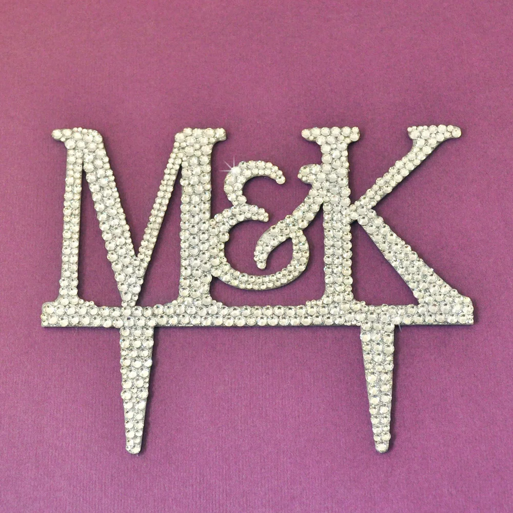 Пользовательские Украшенные стразами на день рождения Юбилей торт Топпер