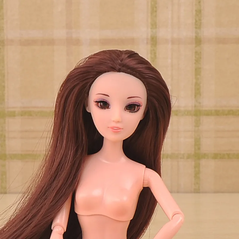 3D глаза с ресницами красивые супер длинные волосы шарнирные куклы голова/тело