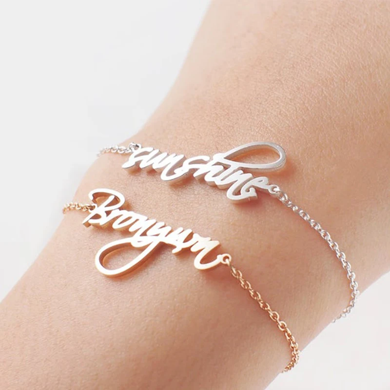 Индивидуальный именной браслет на ногу женский из нержавеющей стали ювелирные