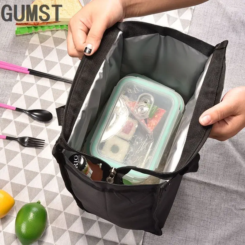 

Black White Stripes Portable Thermal Lunch Bags for Women Kids Men Food Picnic Cooler Box Insulated Tote Bag Storage Container