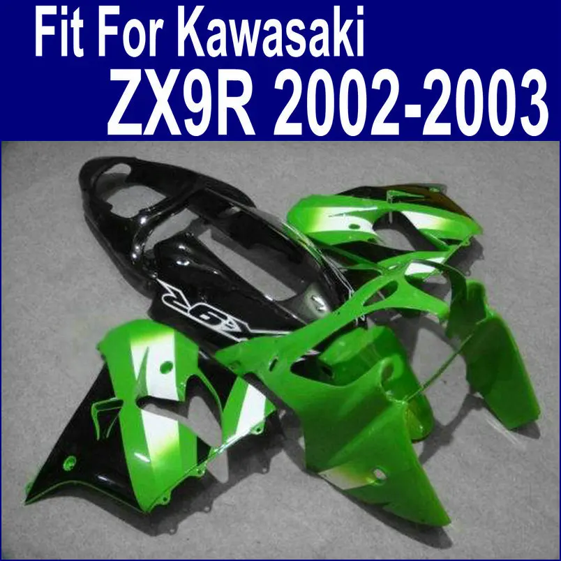 

Бак Обтекатели для Kawasaki Ninja ZX9R комплект обтекателей 2002 2003 02 03 Зеленый Белый Черный Abs пластиковые комплекты XX16