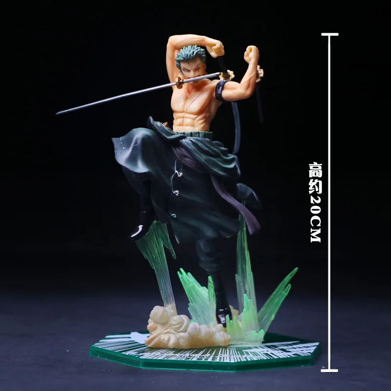 Высокое качество аниме одна деталь 19 см Roronoa Зоро ПВХ фигурка Коллекция Модель