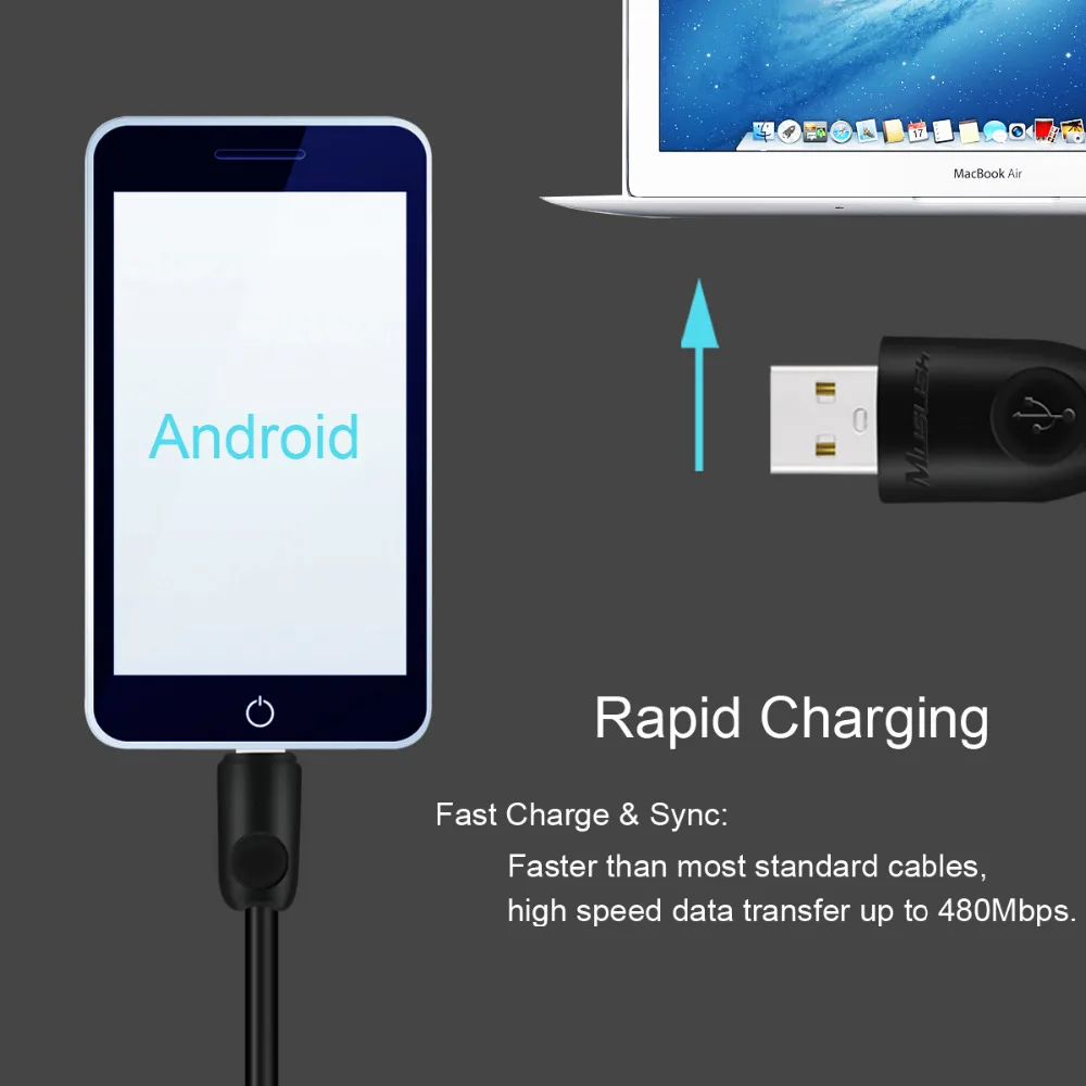 Muslish Зарядное Устройство Кабель Для Передачи Данных Micro Usb Быстрая Зарядка