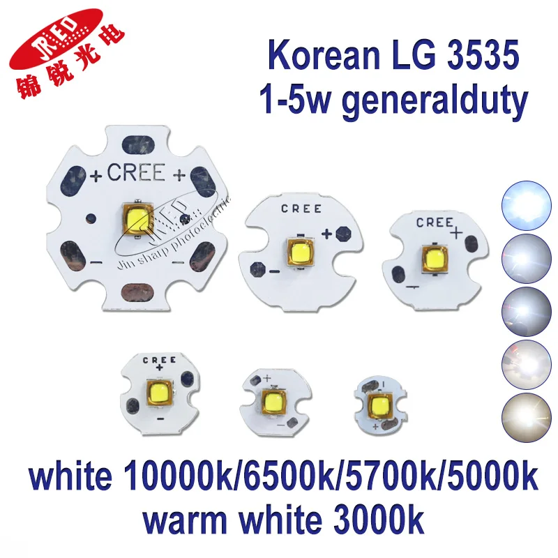 

10/20/100pcsLG 3535 5w led chip Instead of Cree xpg2 xp-g2 cool white warm white Branco Frio 3-3.7v1-3w-5w com 20mm Aluminum