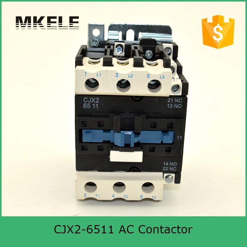 CJX2-6511 3 P + NO NC 65a Серебряный контактор 3-фазный 380 В 220 110 48 в 36 электрический