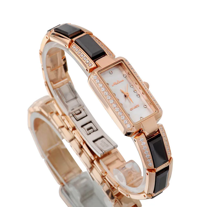 Элегантные женские часы с керамическим браслетом мини-часы кристаллами MELISSA под