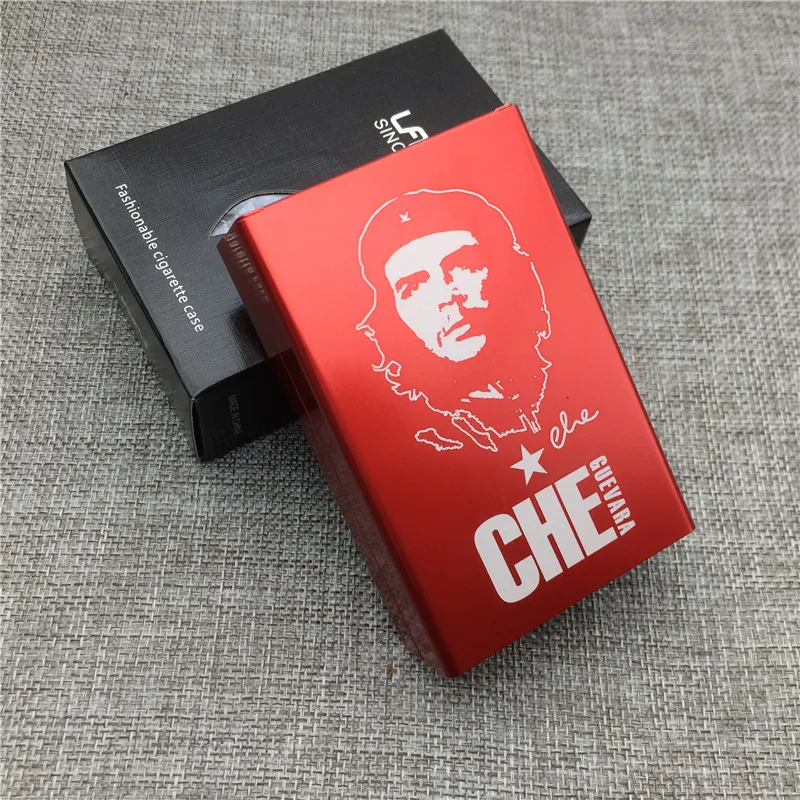 Red Che Guevara Персонализированные часы Тотем алюминиевый сплав сигареты чехол лазерная гравировка сигаретные коробки чехол дым - Цвет: Red Che Guevara