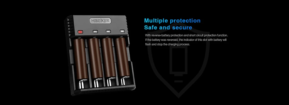 MIBOXER C4S зарядное устройство Speedy зарядное устройство для Ni-MH Ni-Cd AA AAA Li-Ion LiFePO4 IMR 10440 14500 16340 18650 26650