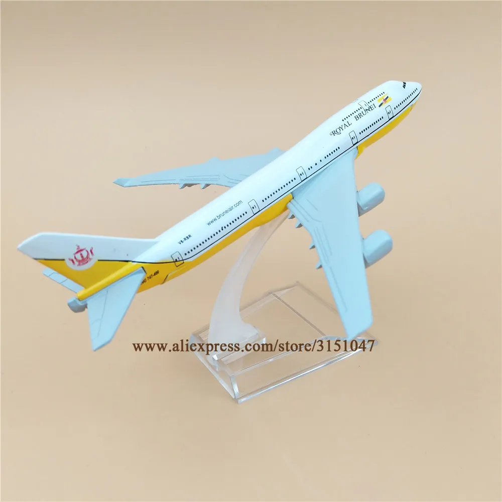 16 см сплав металла AIR Royal Бруней B747 Airlines Boeing 747 400 Airways модель самолета Модель W Стенд