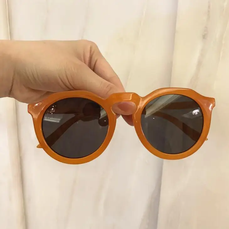 New jelly color sunglasses female tide retro UV protection eyewear sunglasses - Цвет линз: Оранжевый