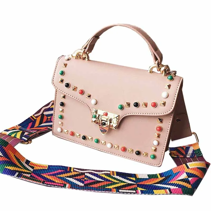 Классический тренд PU модные дамы замок небольшой площади посылка цепь украшения