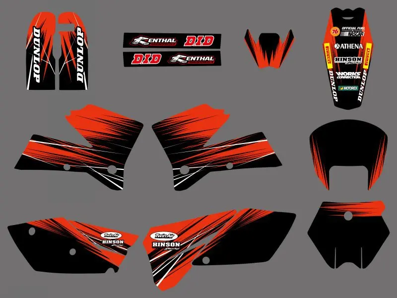 

NEW TEAM GRAPHICS MATCHING BACKGROUNDS FIT For KTM SX 125 250 380 400 520 2005-2006 Motorcycle Graphics Stickers