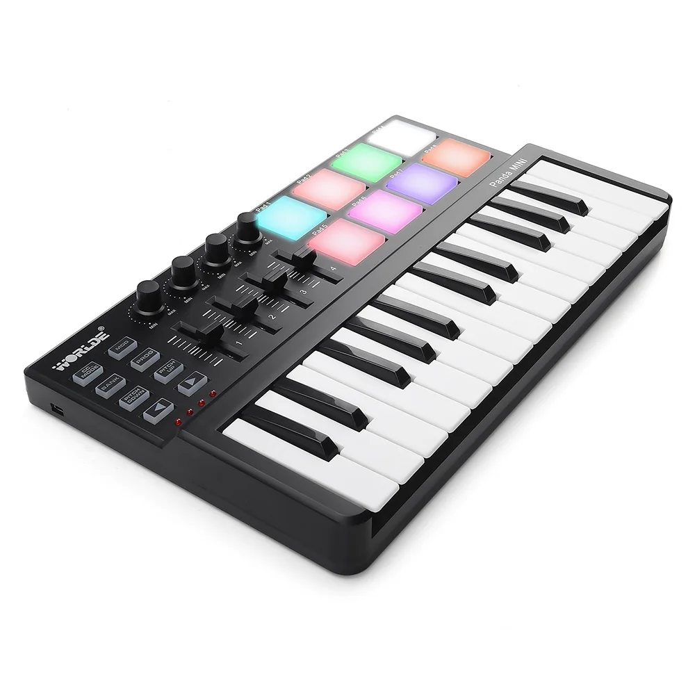 25 клавиш USB MIDI клавиатура контроллер с 8 барабанов Pad|controller control|controller midicontrole usb |