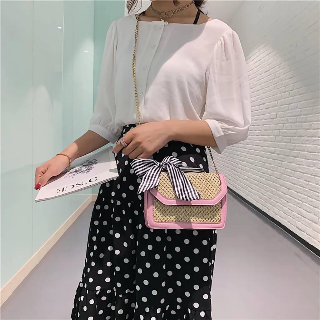 Aelicy beauty straw handbag Chain Versatile women beach bags crossbody Wild Lady Messenger Bag bolsa feminina dropshipping | Багаж и сумки