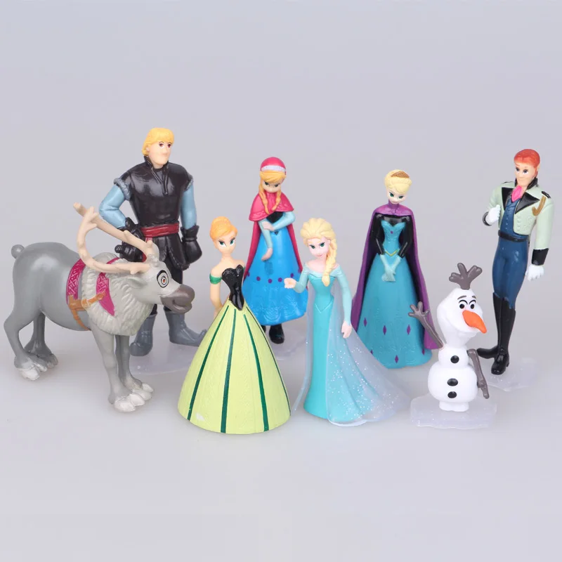 Фигурки героев мультфильма Disney Холодное сердце ПВХ Куклы 8 шт./лот 5 9 см Анна Эльза
