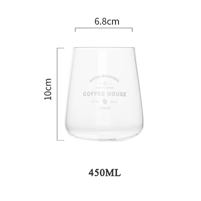 White 450ml 1 шт., стеклянная чашка, большая пивная кофейная чашка, прозрачная стеклянная кружка для пива, кофе, завтрака, сока, молока, стеклянная кружка для дома и офиса, посуда для напитков - Цвет: White 450ml