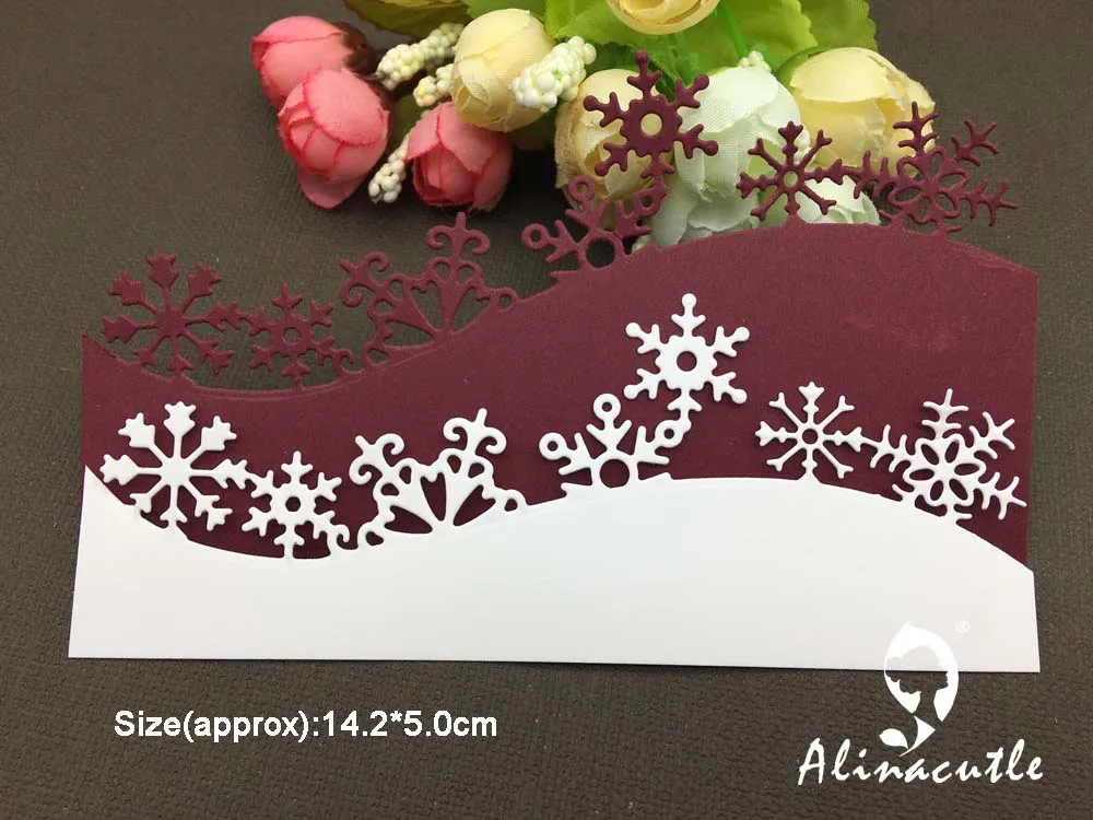 Металлические режущие штампы скрапбукинги с краями для зимней снежинки бумага