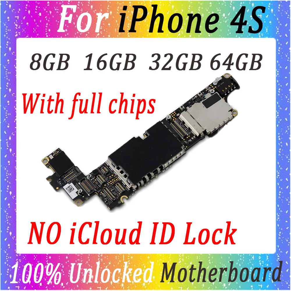 100% оригинальная разблокированная материнская плата для iphone 4S с полным чипом