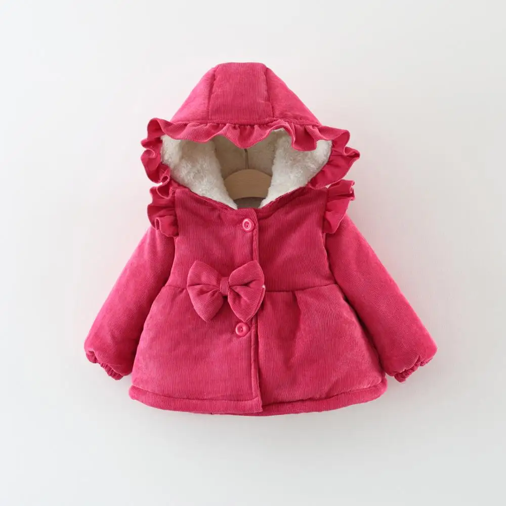 Baby Snow Coat For Girls Winter Warm Jackets Kids Fur Snowsuit Girl Overcoat Cotton-Padded Infant Velvet Thick Hoodies 2 3 years