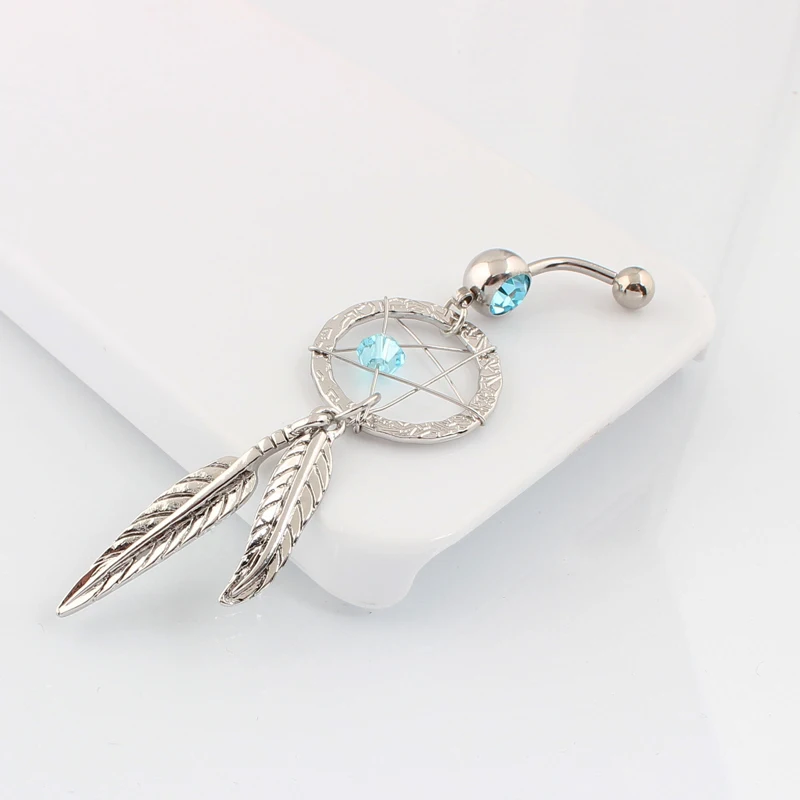 Ловец снов болтаются Горячие пирсинг пупка Кольца модные кольца ювелирные