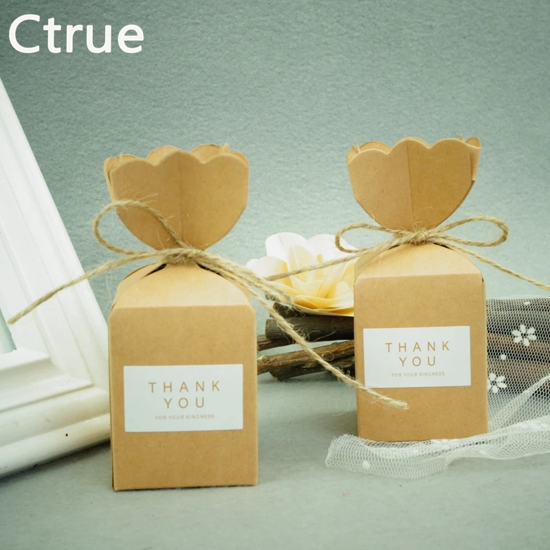 12 шт./лот крафт бумага коробка конфет с наклейка спасибо|box box|box candybox for wedding gift |
