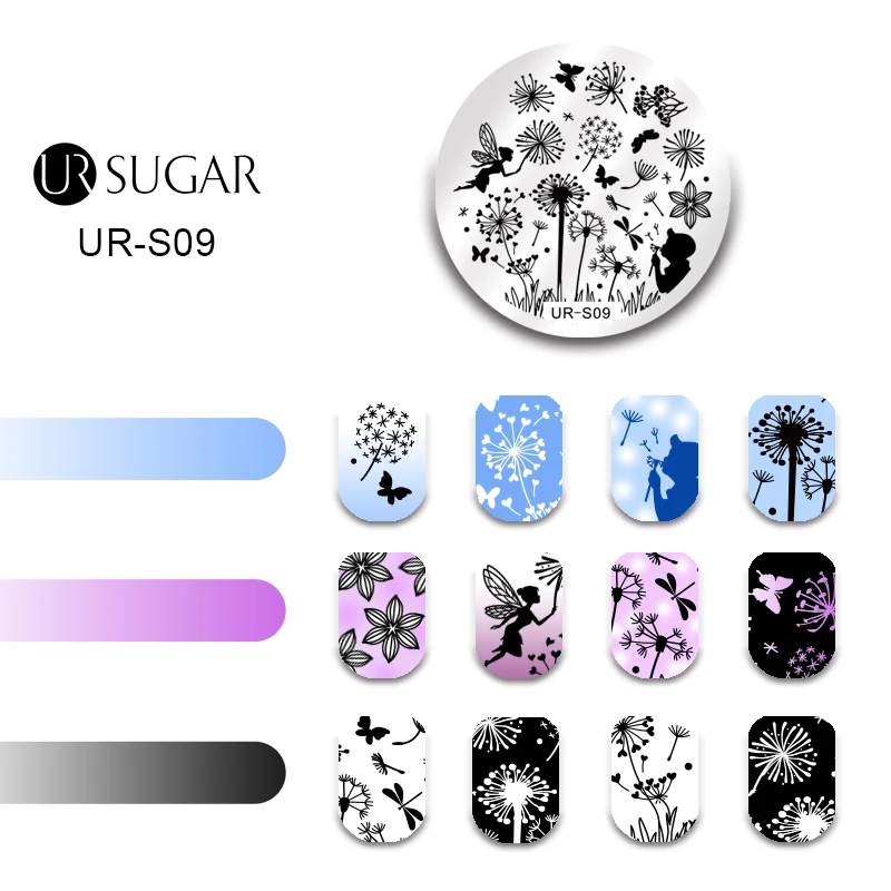 Ur Sugar 8 мл штамповка гель для ногтей штамповка пластины штамп скребок шаблон для ногтей цветы геометрические узоры Сделай Сам Маникюр штамп пластина