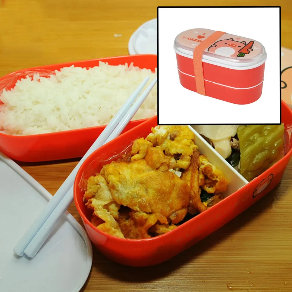 Мультфильм Прекрасный здоровый Ланч-бокс Пшеничная солома Bento коробки