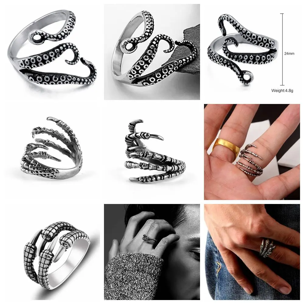 Винтажные мужские кольца в стиле хип хоп панк|Кольца| |
