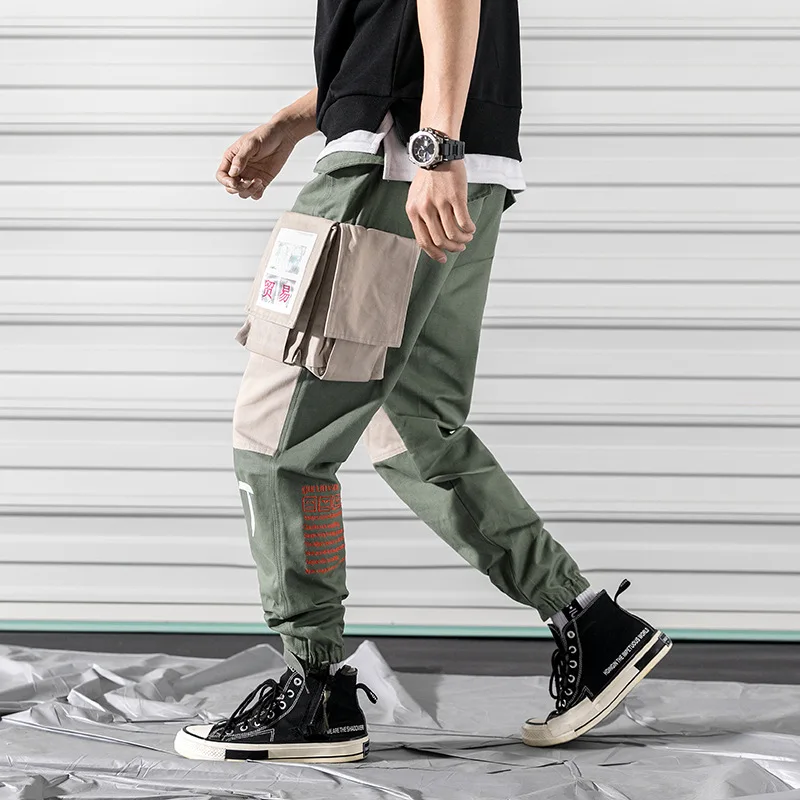 Мужские шаровары с несколькими карманами брюки в стиле хип хоп уличные
