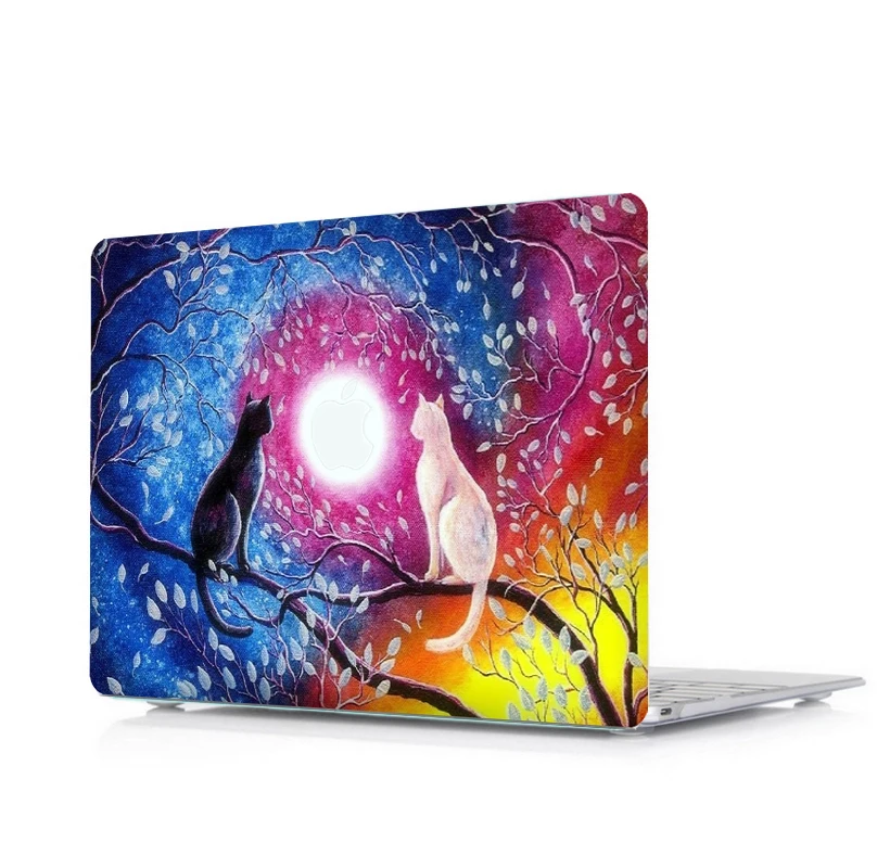 Новинка 2019 Жесткий Чехол для ноутбука с рисунком + чехол клавиатуры Apple Macbook