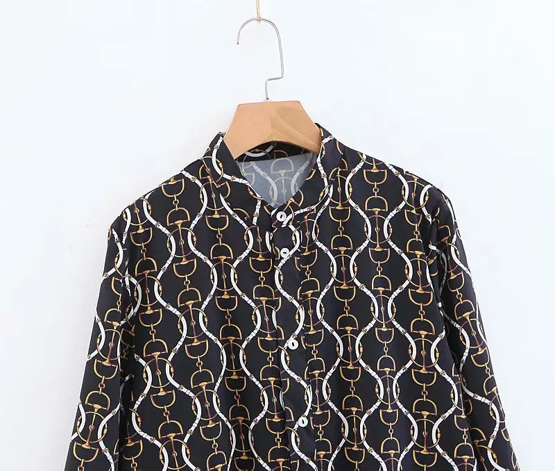 Новое поступление платье рубашка с цепочкой в европейском и американском стиле