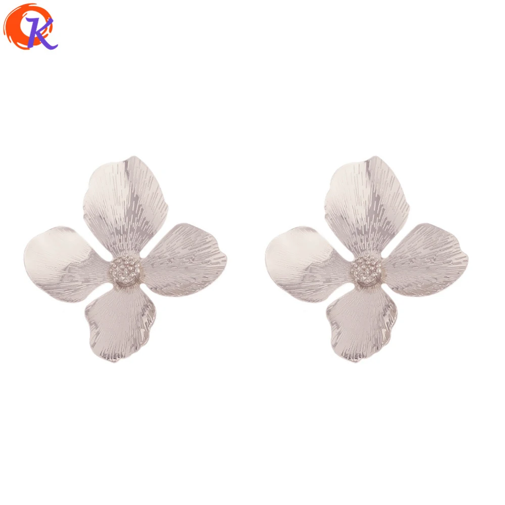 Rhodium Stamen Сердечный Дизайн 50 шт 41*45 мм аксессуары для ювелирных изделий/DIY Изготовление сережек/форма цветка/медь/ручная работа/ювелирный компонент - Цвет: Rhodium Stamen