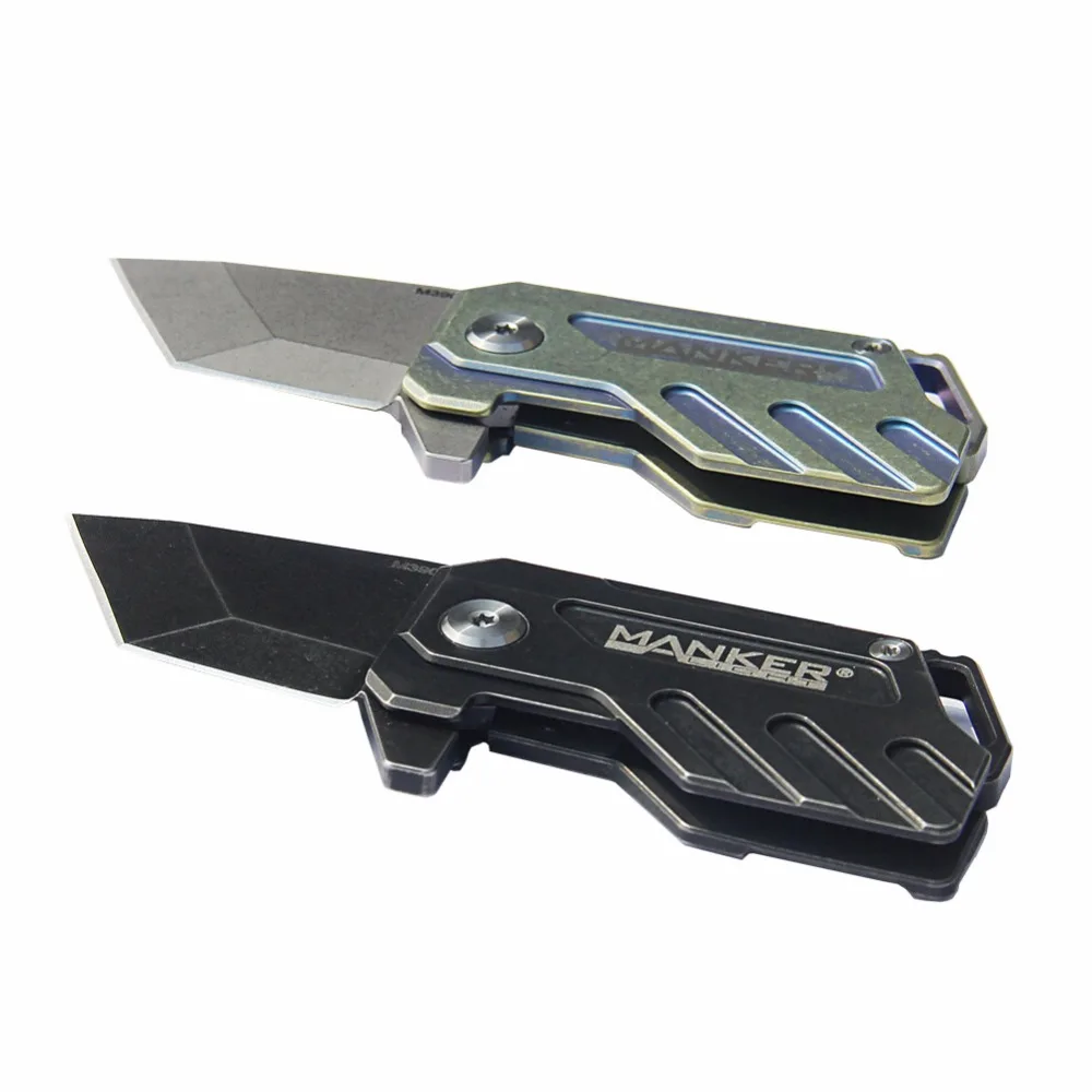 Стальной складной мини брелок Manker Elfin Stonewash Titanium TC4 Liner Lock M390 (3 вида на выбор)|tool