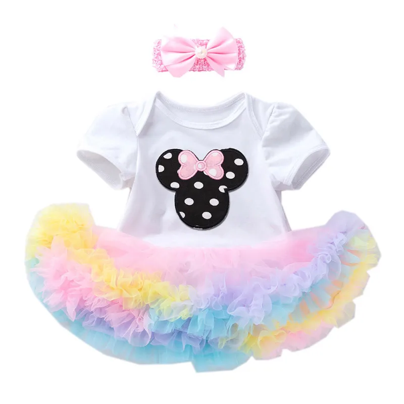 Miss Mouse PaMaBa для новорожденных и маленьких девочек супергерой вышивкой с оборками, платье-пачка в стиле принцессы для маленьких девочек; с изображением Минни Belle спальный Красота праздничная одежда - Цвет: Miss Mouse