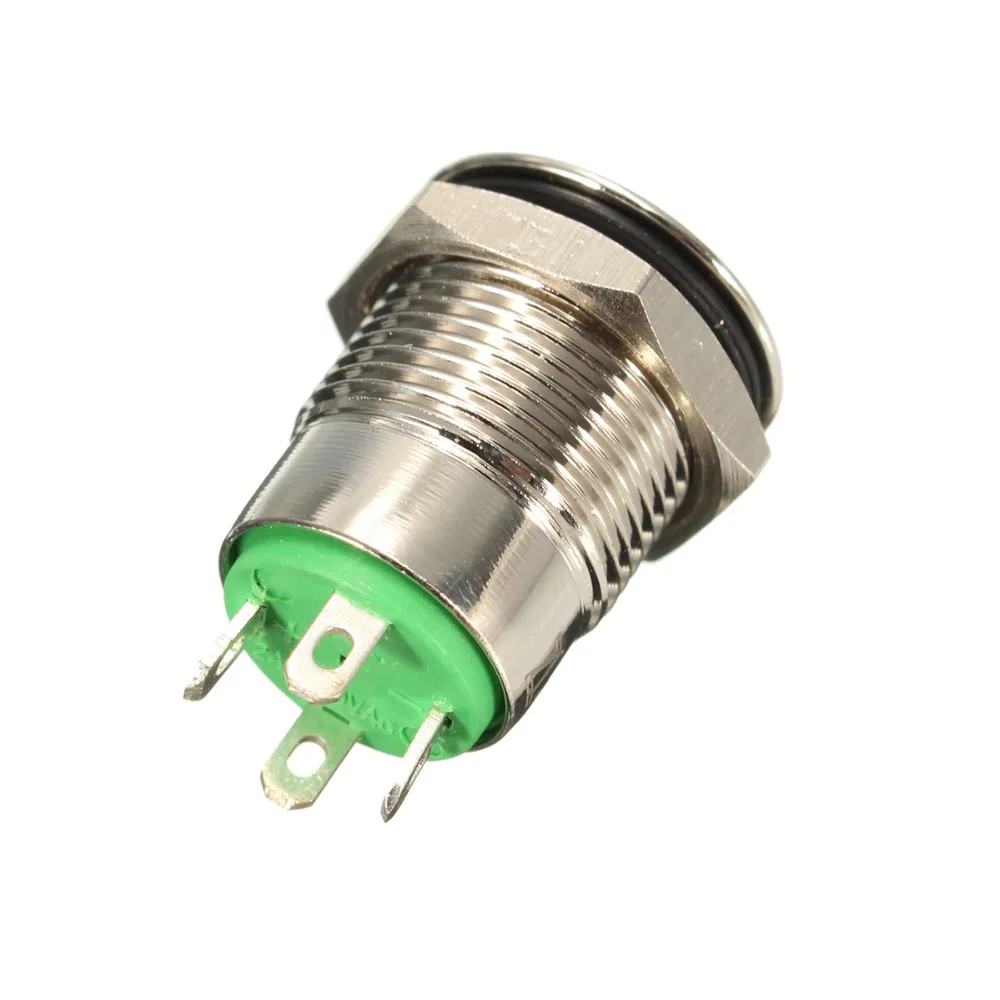 12V 2A 9.5mm Waterproof LED Metal Cap Power Momentary Push Button Switch Car DIY Modified | Инструменты