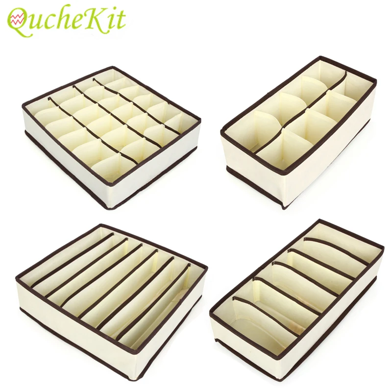

4pcs Folding Storage Box Chest Of Drawers Organzer Portable Underwear Organizer Kit Closet Organizer Protect Container Box