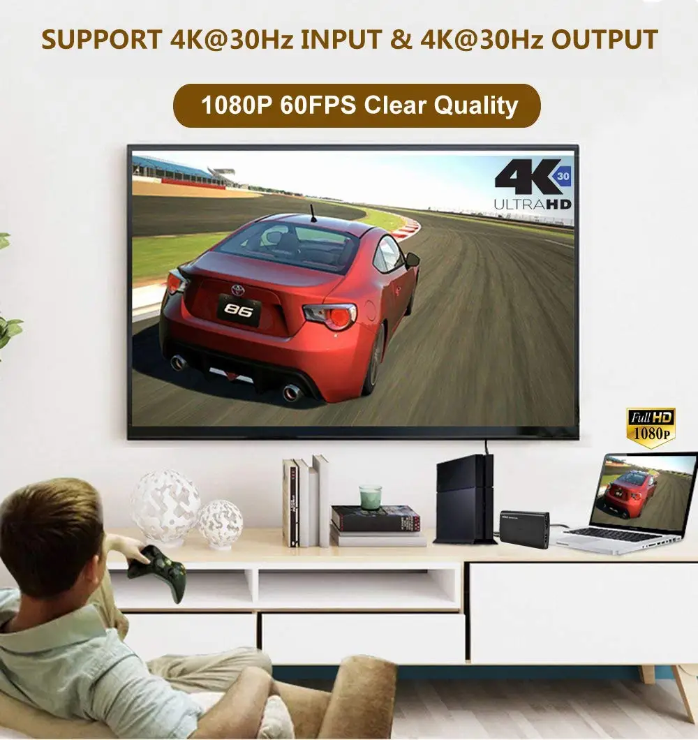 5 шт. ezcap266 USB3.0 4K видео карта захвата совместимому с HDMI к USB игровой Регистраторы HD