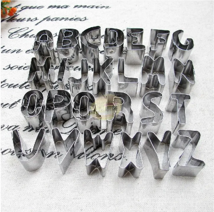 26Pcs/Set Alphabet Stainless Steel Letters Pastry Fondant Cake Decoration Cookie DIY Tools Mold Christmas F0834 | Дом и сад