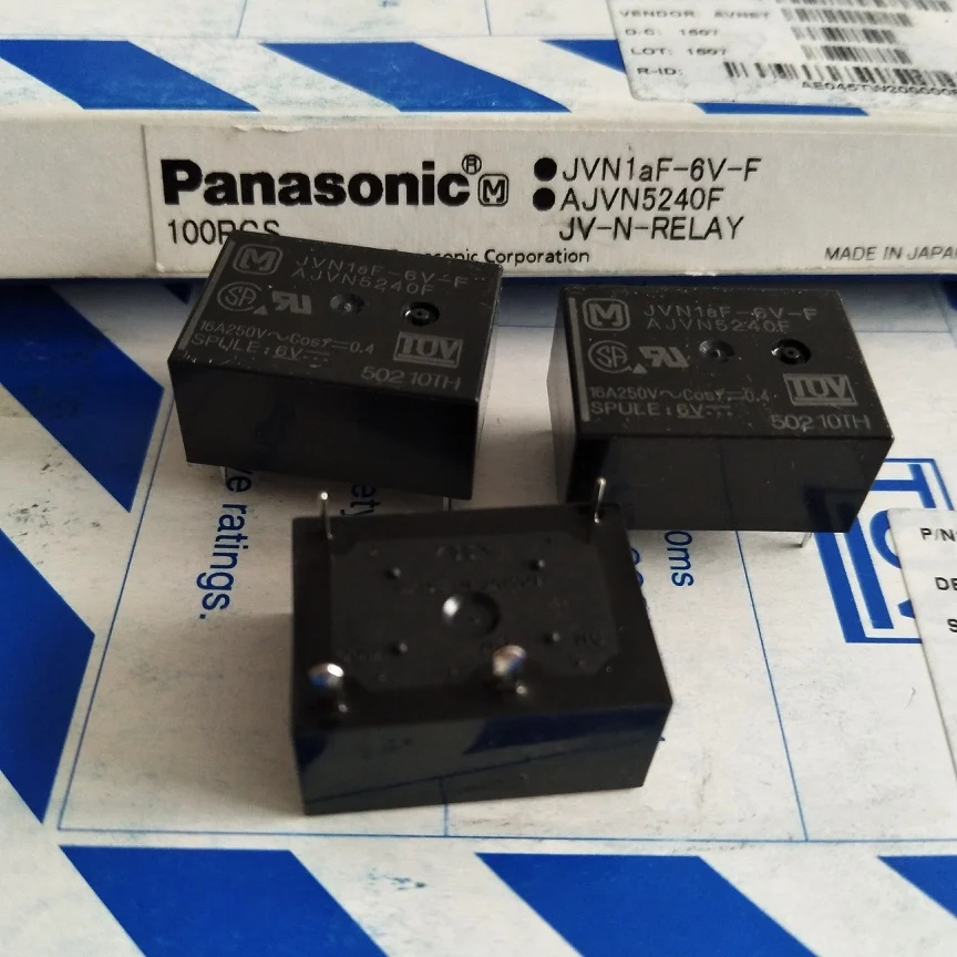 JVN1AF-6V-F Power Relay 16A 250VAC 4 Pins equivalent as HF7520-006-1H | Relays