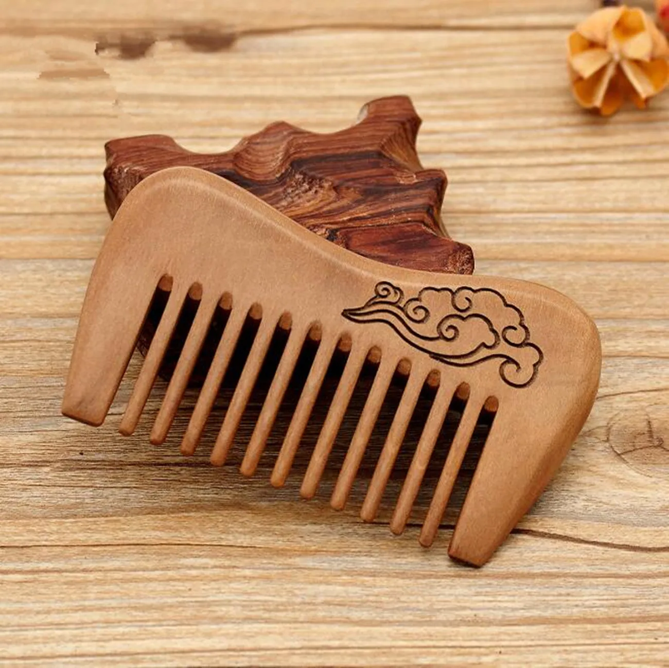 1 шт. натуральные персиковые волосы деревянные широкие гребни для волос