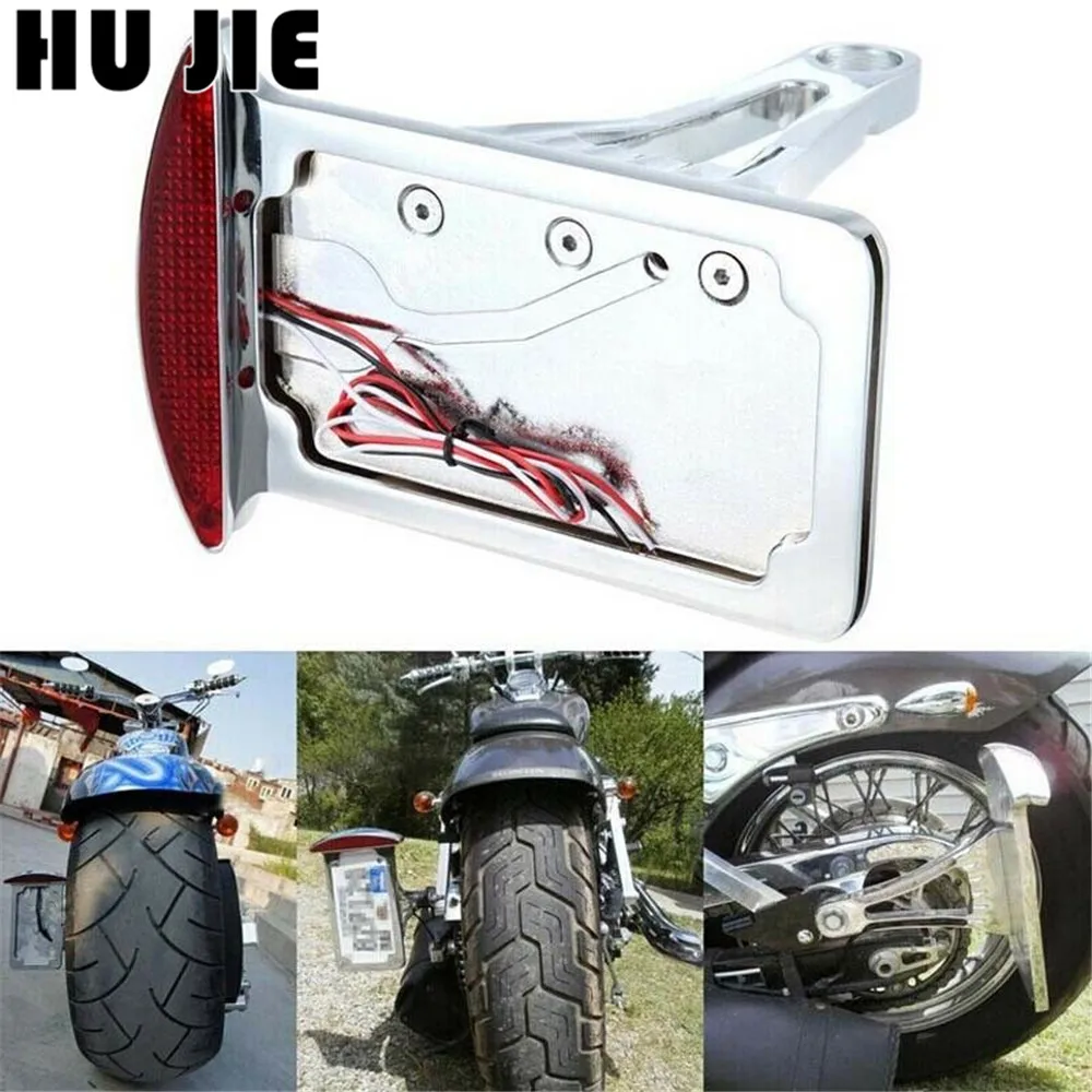 

Мотоциклетный хромированный светодиодный задний светильник для номерного знака с вертикальным боковым креплением