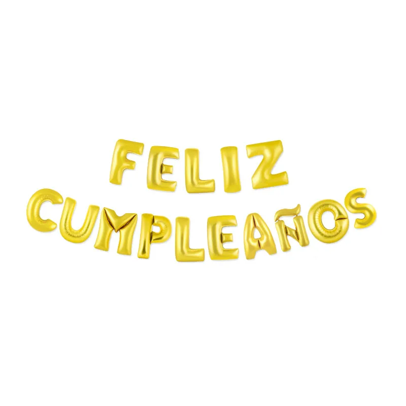 FELIZ CUMPLEANOS с надписью воздушный шар из фольги алфавит в Испании на день рождения