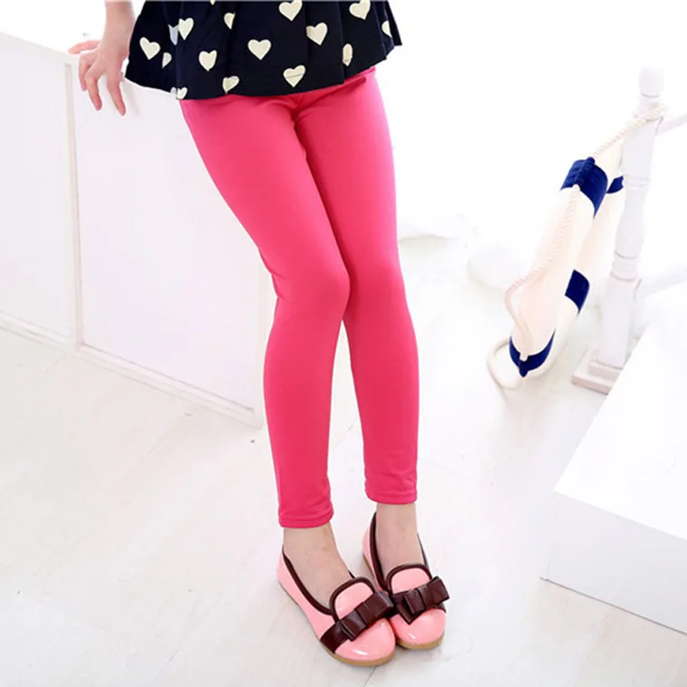 Леггинсы для девочек молочного цвета ярких цветов весенние и осенние эластичные