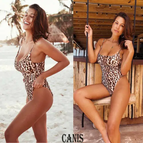 Женский купальник с леопардовым принтом купальный костюм монокини | Спорт и